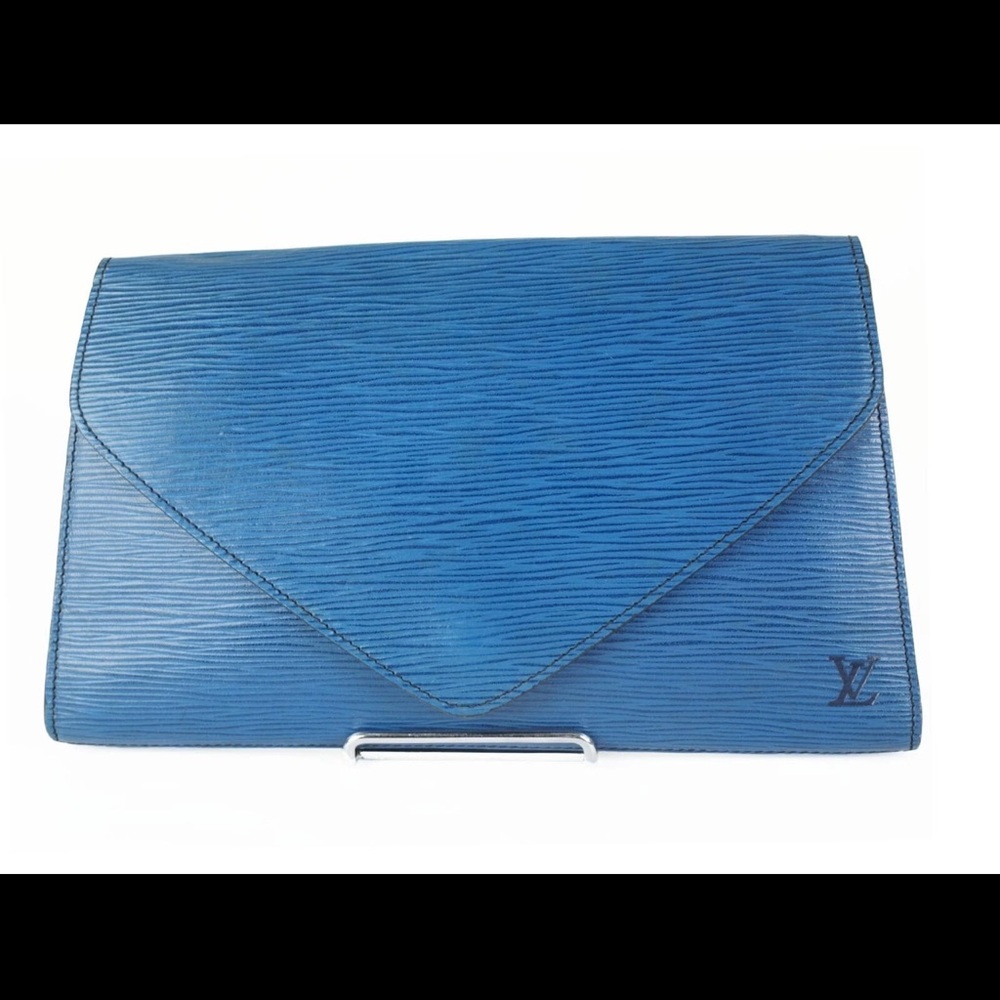 Louis Vuitton Epi Blue Clutch